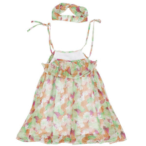 Sleeveless Tie Dye Flowery Dress - Ourkids - Pompelo